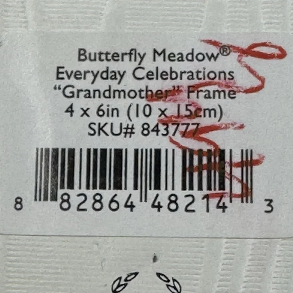 Lenox Butterfly Meadow Grandmother Picture Frame 4x6 Porcelain Floral Gift